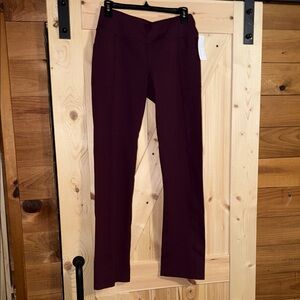 NWT Skechers Go Walk Women's Deep Burgundy Straight Leg Leggings